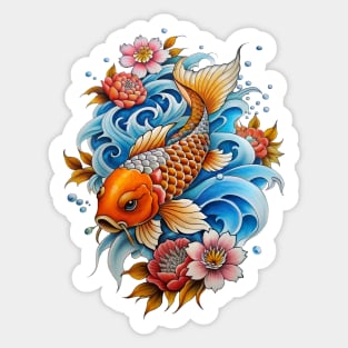 Japanese Koi Fish tattoo Sticker